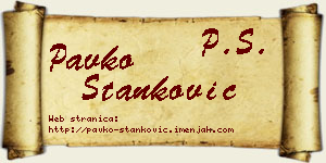 Pavko Stanković vizit kartica